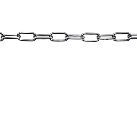 Close-up of a metal chain on a white background.