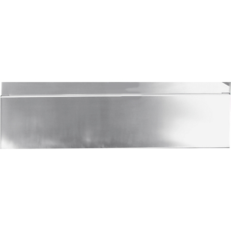 Close-up of a shiny, silver metal plate with a horizontal line dividing it into two parts.