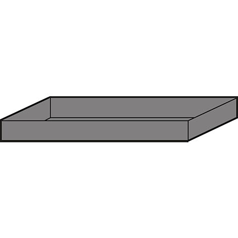 Gray rectangular box that is open at the top.