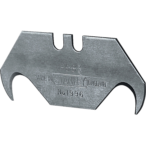 Silver-gray metal blade. Inscription: 'MADE IN ENGLAND' and 'STANLEY'. Below: 'No. 1996'.