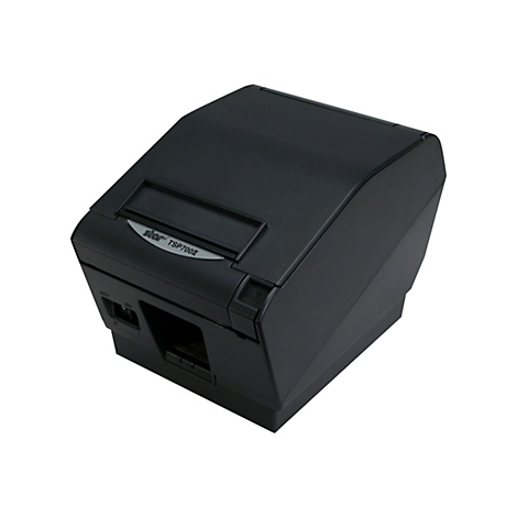 Ein schwarzer Bondrucker, Star TSP700II, vor weißem Hintergrund. Auf der Oberseite das Star-Logo und die Modellbezeichnung.
