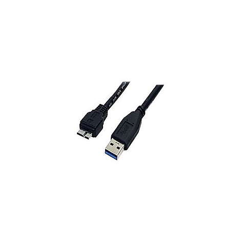Schwarzes USB-Kabel mit Micro-USB- und USB 3.0-Anschluss.