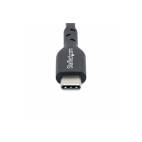 Un câble USB-C noir avec l'inscription StarTech.com et fond blanc.
