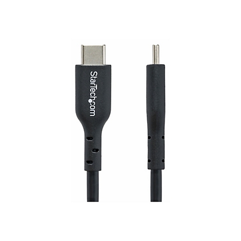Un câble USB-C noir avec l'inscription "StarTech.com". À droite, une seule broche.