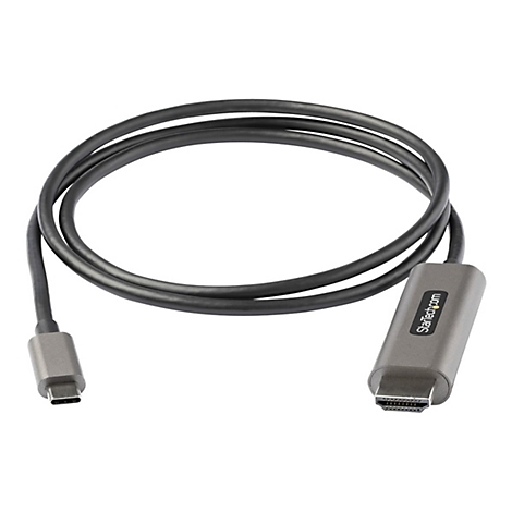 Graues Kabel mit zwei Enden: USB-C und HDMI. Auf einer Seite steht "StarTech.com".