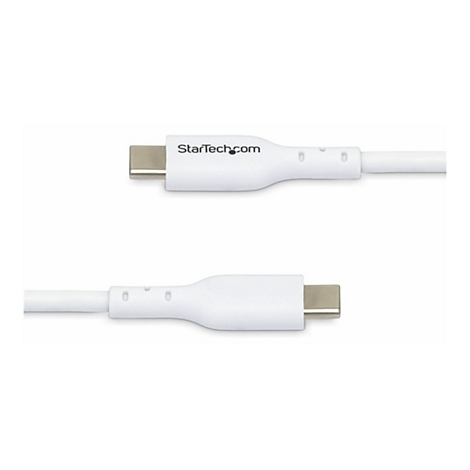 Deux câbles USB-C blancs ; Logo StarTech.com sur l'un des câbles.