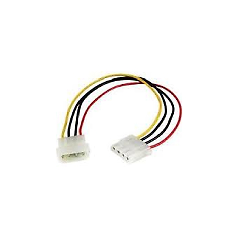 Ein Kabel mit drei farbigen Drähten (gelb, rot, schwarz) und zwei weißen Steckern.