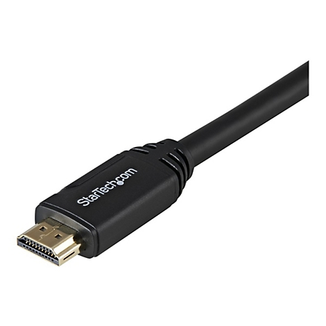 Schwarzes HDMI-Kabel mit vergoldetem Anschluss und StarTech.com Logo.