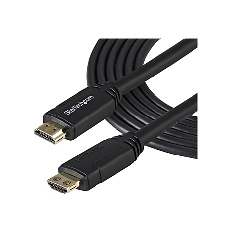 Schwarzes HDMI-Kabel mit Steckern, StarTech.com Logo. Goldfarbene Anschlüsse.