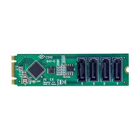 Grüne Platine mit elektronischen Bauteilen und Anschlüssen auf weißem Hintergrund.