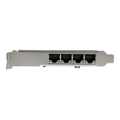 Metall-Netzwerkkarte mit vier RJ45-AnschlÃ¼ssen.