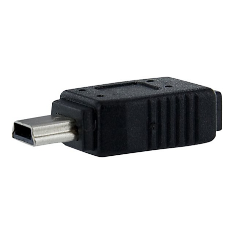 Un adaptateur USB noir. Il possède un connecteur USB et un boîtier rectangulaire avec des côtés nervurés.