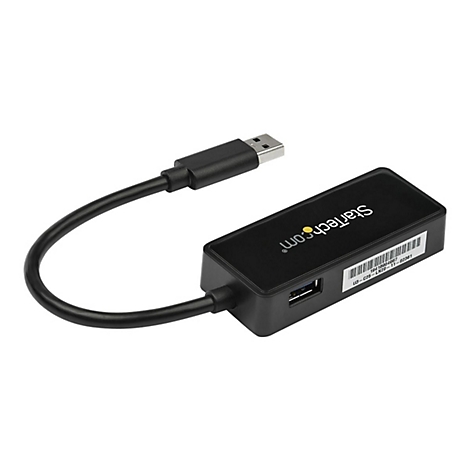 Hub USB noir avec cÃ¢ble USB, logo 'Startech.com'.