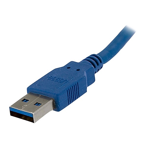 Câble USB 3.0 bleu avec connecteur; inscription USB 3.0.