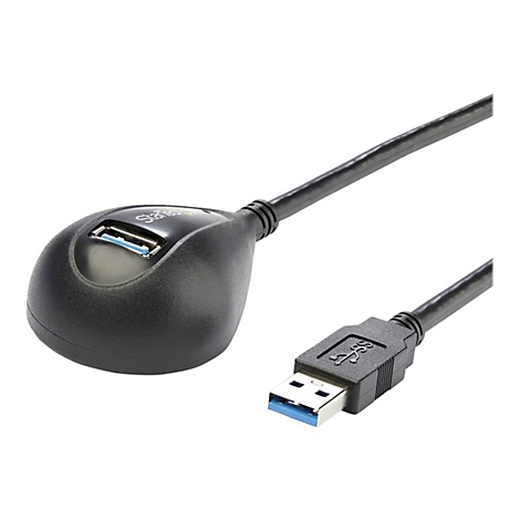 Hub USB noir avec port USB 3.0 et câble.