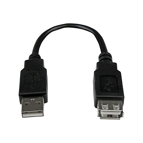 Câble USB noir avec connecteur USB-A et USB-B, isolé sur fond blanc.
