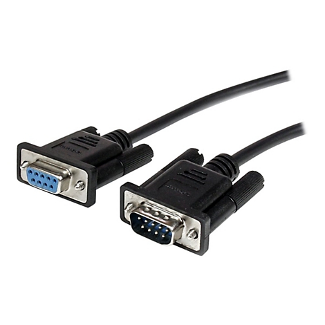 Deux câbles VGA noirs avec connecteurs bleus sur fond blanc.