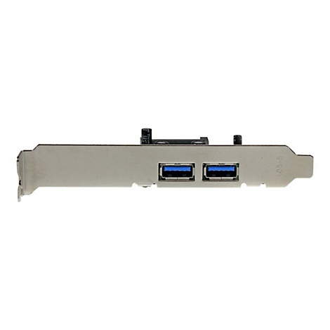 Carte d'extension USB argentée avec deux ports USB 3.0. Texte : 105-3.