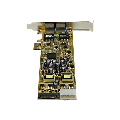 Eine Computer-Netzwerkkarte vor weiÃŸem Hintergrund. Auf der Karte sind Chips, Kondensatoren und AnschlÃ¼sse zu sehen.