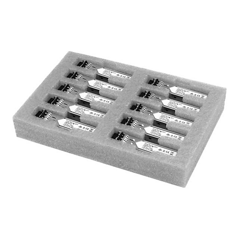 Photo en niveaux de gris de composants électroniques dans un insert en mousse, étiquetés avec du texte.