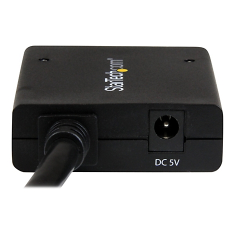 Adaptateur noir avec le logo Startech.com, connecteur d'alimentation et texte DC 5V.