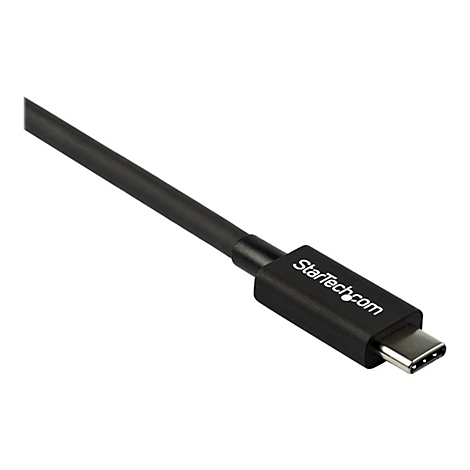 Ein schwarzes USB-C-Kabel. Auf dem Stecker steht StarTech.com.
