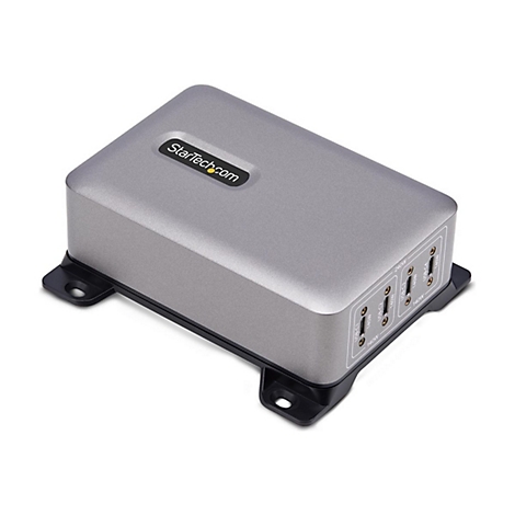 Grauer USB-Ladegerät, Startech.com-Logo, mehrere Anschlüsse.