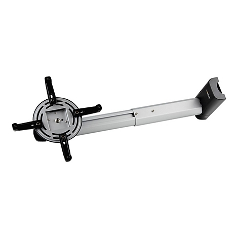 Silberne Projektorhalterung, schwarze Halterungen. Der Name "StarTech.com" ist aufgedruckt.