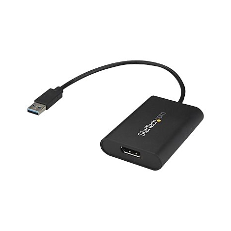Schwarzer USB-HDMI-Adapter, mit USB-Anschluss und HDMI-Anschluss. Das Produkt ist von StarTech.com.