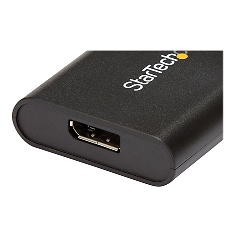 Nahaufnahme eines schwarzen USB-Adapters mit dem Logo "StarTech" und einer USB-Anschlussöffnung.