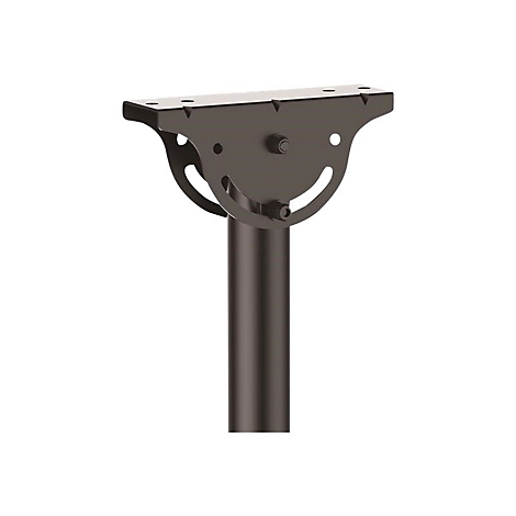 Metall-Tischbein, dunkelbraun, mit Befestigungsplatte und Justiermechanismus.