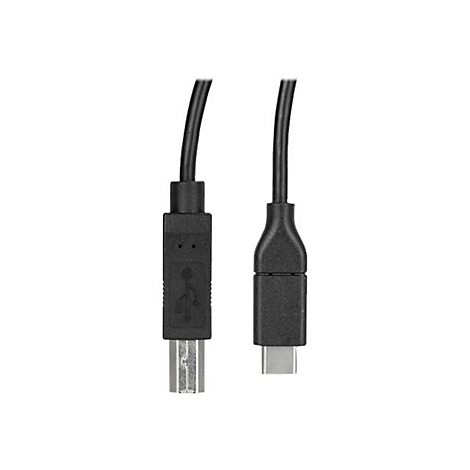 Schwarz-USB-Kabel, USB-A- und USB-C-Anschlüsse.
