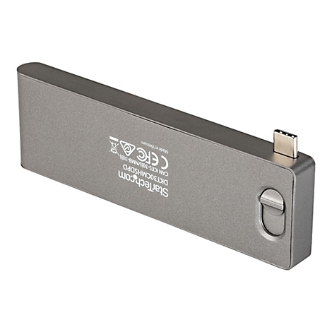 Graues, rechteckiges GerÃ¤t mit USB-C-Anschluss und Startech-Logo.