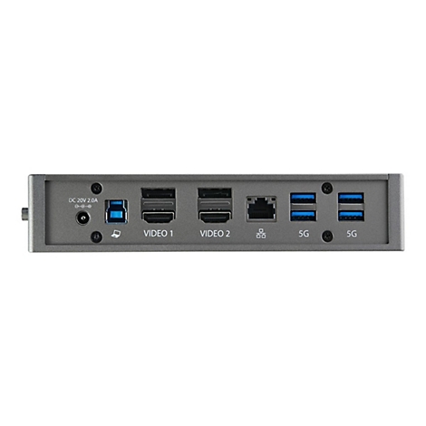 Nahaufnahme eines grauen GerÃ¤ts mit AnschlÃ¼ssen: USB, HDMI, Ethernet und USB 3.0.