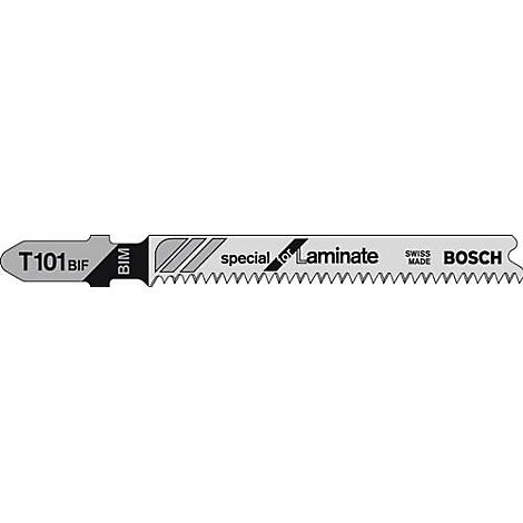 Sägeblatt für Laminat, mit Schriftzügen wie T101BIF, special Laminate, BOSCH.