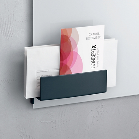 Stiftehalter Sigel Business, für Glasmagnetboards 3-5 mm, belastbar bis 500 g, magnetisch, hellgrau