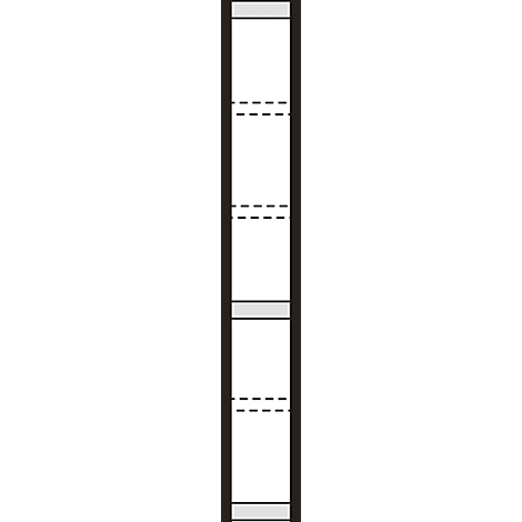 White vertical bar with gray and dashed lines on a dark background.