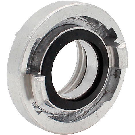 Metal ring with black rubber sealing ring.