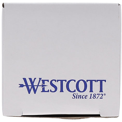 Boîte en carton blanche avec le logo bleu « WESTCOTT » et le texte « Since 1872 ».