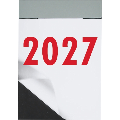Kalender mit der roten Jahreszahl 2027.