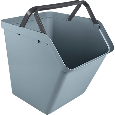 Light blue, angular shopping bag with two anthracite-colored handles.