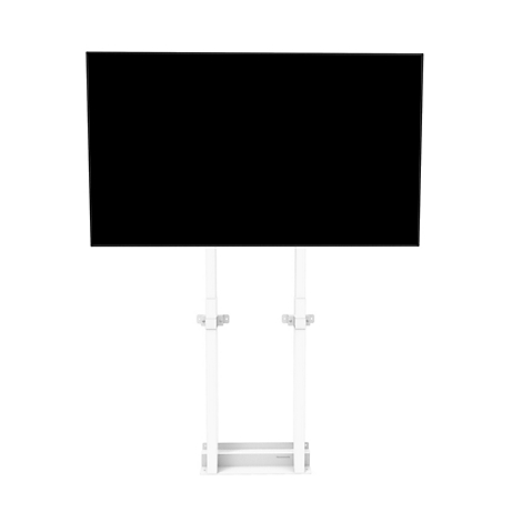 Gros plan d'un cadre métallique blanc et rectangulaire. L'inscription "Neomounts" est visible en bas.