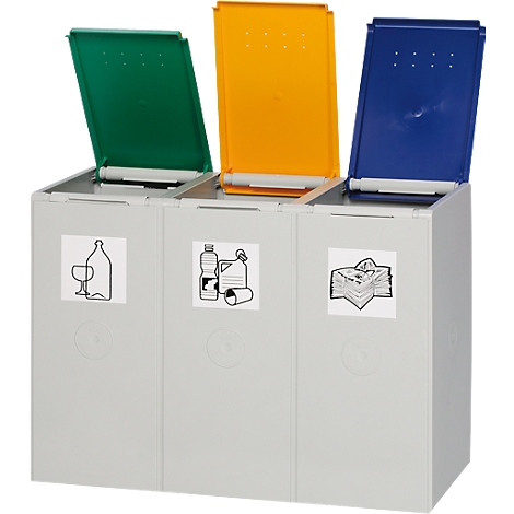 Système de 3 poubelles de tri des déchets SAUBERMANN