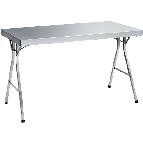 Table pliante en inox: hauteur de travail 850 mm