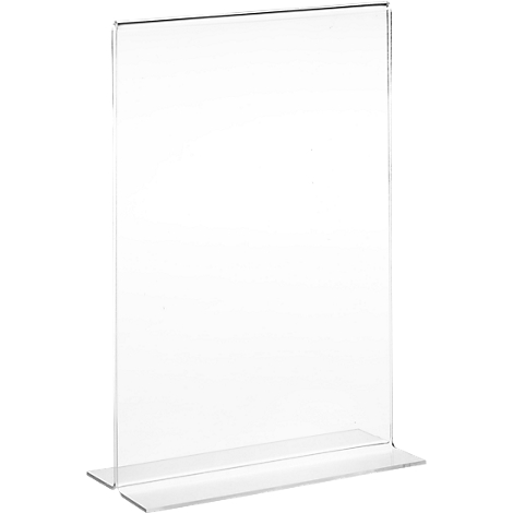 Transparent acrylic stand with rectangular base.