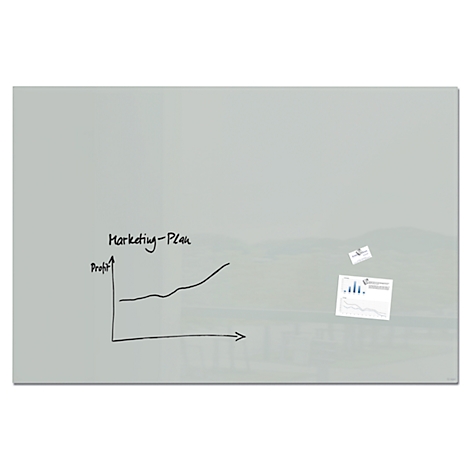 Tableau blanc en verre Sigel Artverum, brillant, gris, magnétique, 1800 x 1200 mm + 2 aimants SuperDym