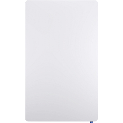 Carnet blanc aux coins arrondis et signet bleu. Sur fond blanc.