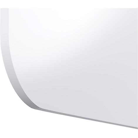 Vue détaillée d'un objet blanc arrondi avec des ombres douces. La forme semble surgir de rien.