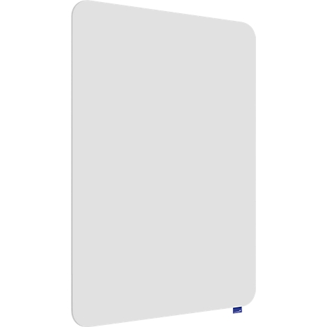 Tableau blanc rectangulaire aux coins arrondis, petit rectangle bleu dans le coin inférieur.