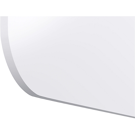 Section d'un objet blanc arrondi, avec un bord gris et un fond blanc.